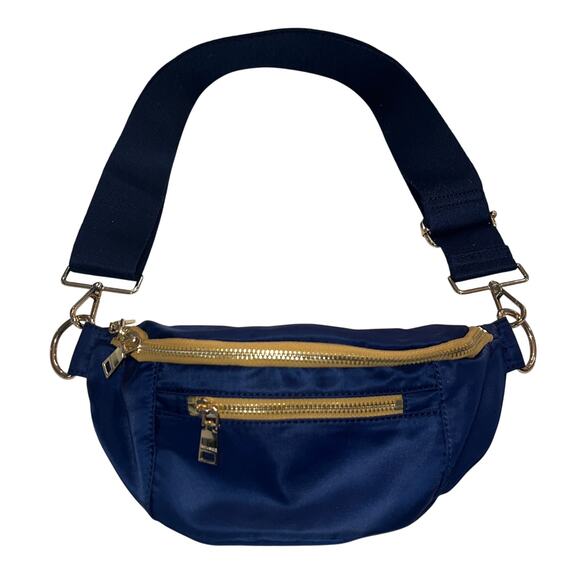 M1-93 AH-DORNED Nicki Sling Bag Blue/Tan - Picture 1 of 5